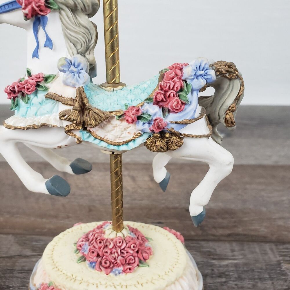 Heritage House Melodies County Fair Collection Yesterday Carousel Horse Figure - Picture 5 of 11